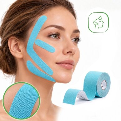 FACE elastinė kineziologinė juosta veidui, 5 cm × 5 m, mėlynos spalvos 4 FACE elastinė kineziologinė juosta veidui, 5 cm × 5 m, mėlynos spalvos 4