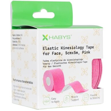 FACE elastic kinesiology tape for the face, 5 cm × 5 m, pink 6 FACE elastic kinesiology tape for the face, 5 cm × 5 m, pink 6