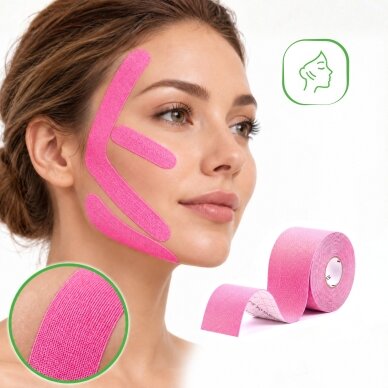 FACE elastic kinesiology tape for the face, 5 cm × 5 m, pink 3 FACE elastic kinesiology tape for the face, 5 cm × 5 m, pink 3