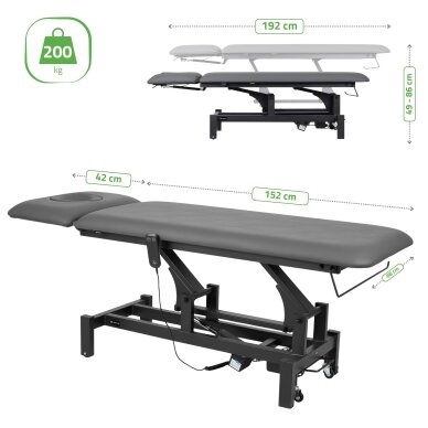 FORTIS 2 ERGO professional electric 2-part massage and physiotherapy bed with manual control 6 FORTIS 2 ERGO professional electric 2-part massage and physiotherapy bed with manual control 6