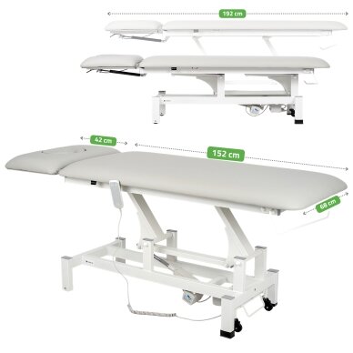 FORTIS 2 ERGO professional electric 2-part massage and physiotherapy bed with manual control, light gray 1 FORTIS 2 ERGO professional electric 2-part massage and physiotherapy bed with manual control, light gray 1
