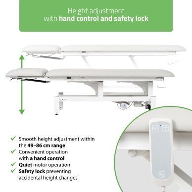 FORTIS 2 ERGO professional electric 2-part massage and physiotherapy bed with manual control, light gray 6 FORTIS 2 ERGO professional electric 2-part massage and physiotherapy bed with manual control, light gray 6
