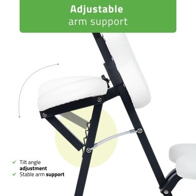 Professional folding tattoo and massage chair FLEXO, white 3