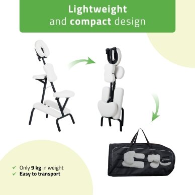 Professional folding tattoo and massage chair FLEXO, white 6