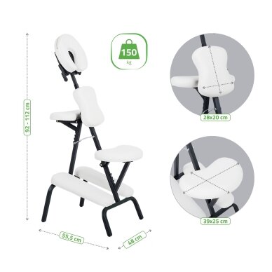 Professional folding tattoo and massage chair FLEXO, white 8