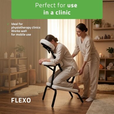 Professional folding tattoo and massage chair FLEXO, white 1
