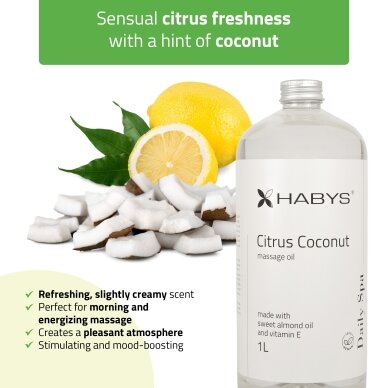 HABYS DAILY SPA massage oil with citrus fruits and coconut, 1000 ml 5 HABYS DAILY SPA massage oil with citrus fruits and coconut, 1000 ml 5