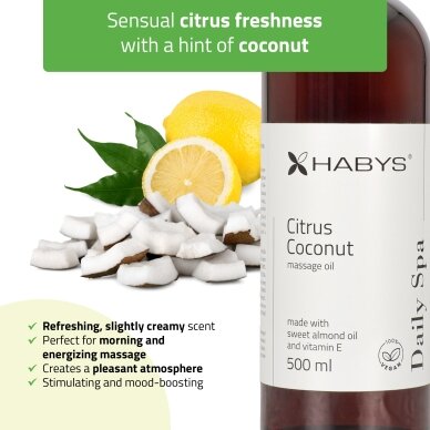 HABYS DAILY SPA massage oil with citrus fruits and coconut, 500 ml 4 HABYS DAILY SPA massage oil with citrus fruits and coconut, 500 ml 4