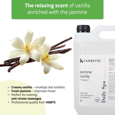 HABYS DAILY SPA massage oil with jasmine and vanilla, 5000 ml 4 HABYS DAILY SPA massage oil with jasmine and vanilla, 5000 ml 4
