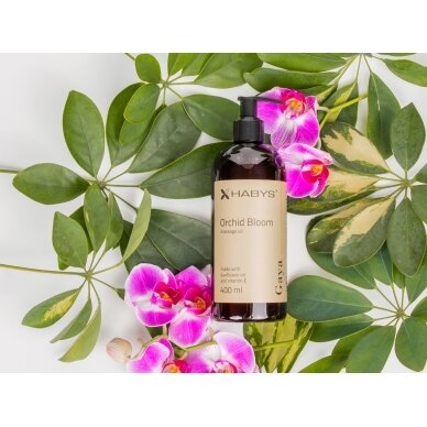 HABYS GAYA ORCHID BLOOM saulėgražų masažo aliejus su vitaminu E orchidėjų aromatu, 400 ml 1 HABYS GAYA ORCHID BLOOM saulėgražų masažo aliejus su vitaminu E orchidėjų aromatu, 400 ml 1