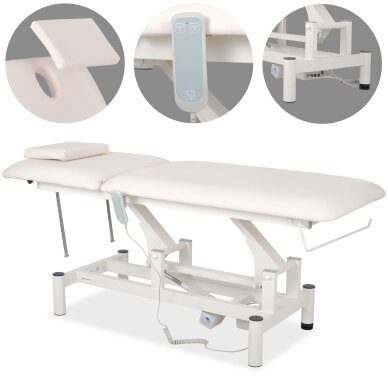Professional electric massage and physiotherapy table-bed OPTIMA, white Professional electric massage and physiotherapy table-bed OPTIMA, white