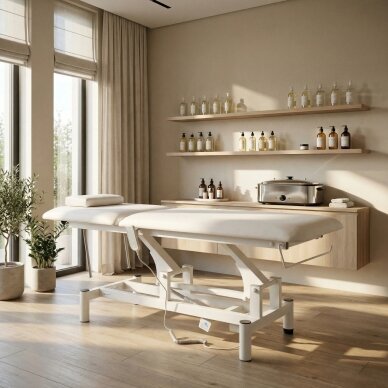 Professional electric massage and physiotherapy table-bed OPTIMA, white 1