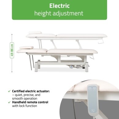 Professional electric massage and physiotherapy table-bed OPTIMA, white 2