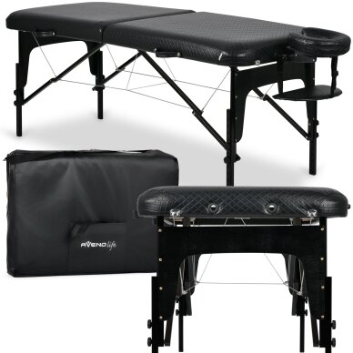 ESTETIC DARK professional folding quilted cosmetology and massage table, black