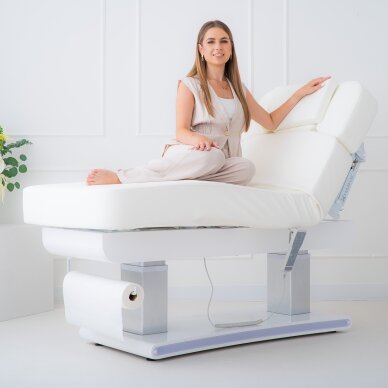 PRESTIA profesionali elektrinė kosmetologinė ir masažo lova-gultas su šildymo funkcija, baltos spalvos 4 PRESTIA profesionali elektrinė kosmetologinė ir masažo lova-gultas su šildymo funkcija, baltos spalvos 4