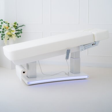 PRESTIA profesionali elektrinė kosmetologinė ir masažo lova-gultas su šildymo funkcija, baltos spalvos 14