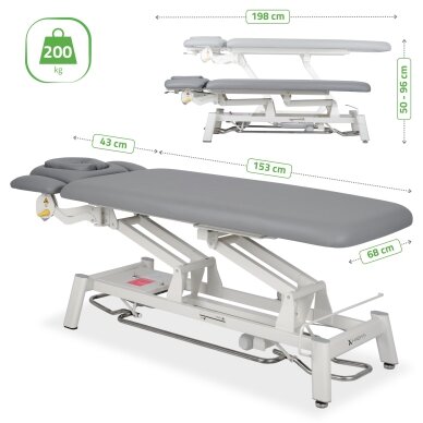 PROXIMA V4 ERGO professional electric 4-section massage and physiotherapy bed with hand and foot control, gray 5 PROXIMA V4 ERGO professional electric 4-section massage and physiotherapy bed with hand and foot control, gray 5