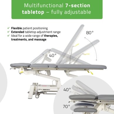PROXIMA X7 professional electric 7-section massage and physiotherapy bed with foot control 3