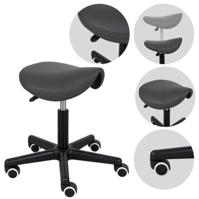 Professional master chair - saddle for beauticians LUMO, gray