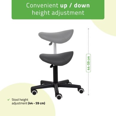 Professional master chair - saddle for beauticians LUMO, gray 3