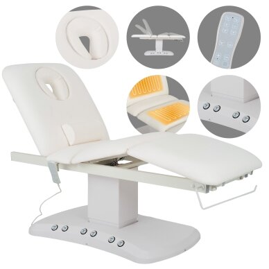 SERENITY ERGO 4 profesionali SPA ir masažo elektrinė lova-gultas su šildymo funkcija,  baltos spalvos
