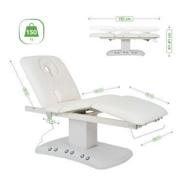 SERENITY ERGO 4 profesionali SPA ir masažo elektrinė lova-gultas su šildymo funkcija,  baltos spalvos 9