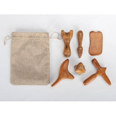 Wooden massager set, 6 pcs. 1 Wooden massager set, 6 pcs. 1