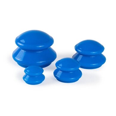 Vacuum silicone anti-cellulite massage cups, 4 different sizes, navy blue 1