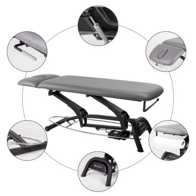 Professional massage and physiotherapy table - bed 2 parts AGILA 2, gray 7