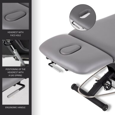 Professional massage and physiotherapy table - bed 2 parts AGILA 2, gray 6