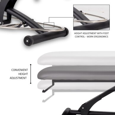 Professional massage and physiotherapy table - bed 2 parts AGILA 2, gray 4