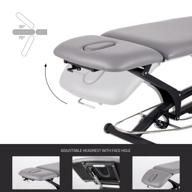 Professional massage and physiotherapy table - bed 2 parts AGILA 2, gray 2