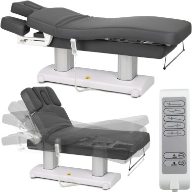 GEMINI FLEX Профессиональный массажный стол-кровать с функцией подогрева, серый.