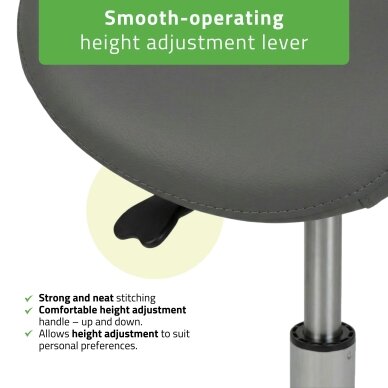 Professional master chair-saddle for beauticians ALMA, gray 2 Professional master chair-saddle for beauticians ALMA, gray 2