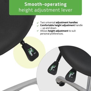 Professional Saddle-Style stool DIANA, Black 4 Professional Saddle-Style stool DIANA, Black 4