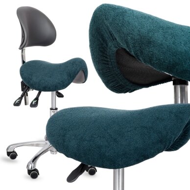 Terry cover with elastic for stool, bottle green