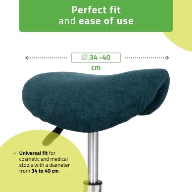 Terry cover with elastic for stool, bottle green 1