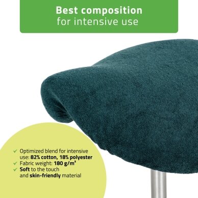 Terry cover with elastic for stool, bottle green 2