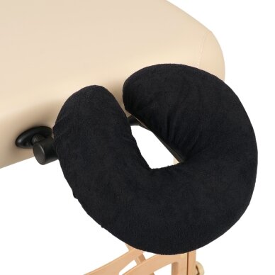 Terry cloth cover for the headrest of a folding massage table, black Terry cloth cover for the headrest of a folding massage table, black
