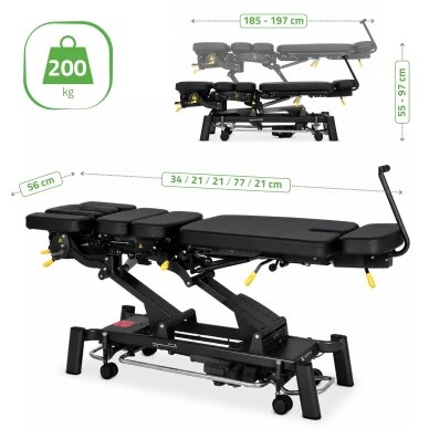 UPRIGHT CHIRO Z7 elektrinis chiropraktikos ir manualinės terapijos stalas su DROP sistema, 7 segmentų 11