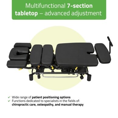 UPRIGHT CHIRO Z7 elektrinis chiropraktikos ir manualinės terapijos stalas su DROP sistema, 7 segmentų 4 UPRIGHT CHIRO Z7 elektrinis chiropraktikos ir manualinės terapijos stalas su DROP sistema, 7 segmentų 4
