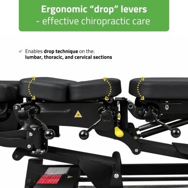 UPRIGHT CHIRO Z7 elektrinis chiropraktikos ir manualinės terapijos stalas su DROP sistema, 7 segmentų 2
