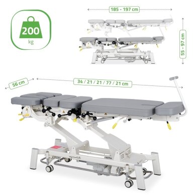 UPRIGHT CHIRO Z7 electric chiropractic and manual therapy table with DROP system, 7 segments, gray 11