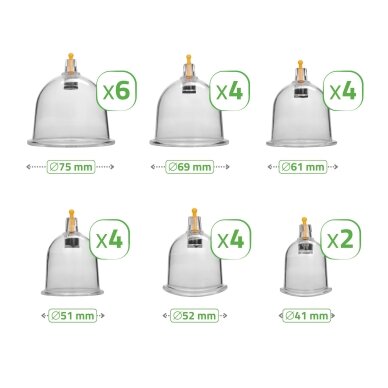 Professional vacuum cup set with pump, 24 pcs. 1 Professional vacuum cup set with pump, 24 pcs. 1