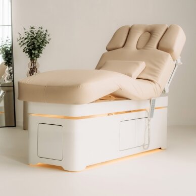 VELLIA electric SPA massage bed with heating function and integrated cabinet, beige 15