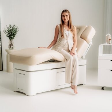 VELLIA electric SPA massage bed with heating function and integrated cabinet, beige 2