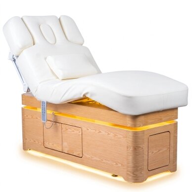 VELLIA electric SPA massage bed with heating function and integrated cabinet, white