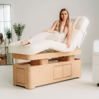 VELLIA electric SPA massage bed with heating function and integrated cabinet, white 1