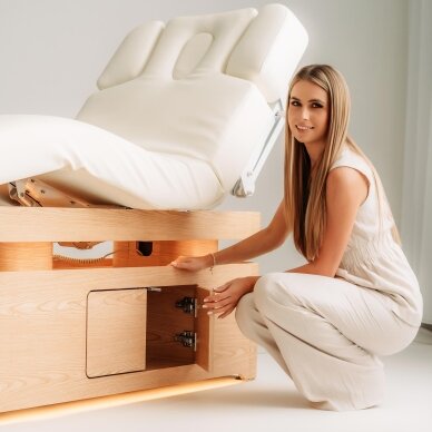 VELLIA electric SPA massage bed with heating function and integrated cabinet, white 8