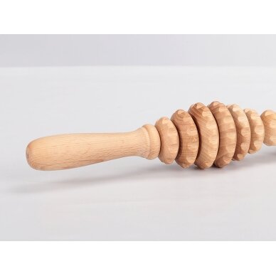 Wooden massage roller for anti-cellulite massage procedures, 1 pc. 1
